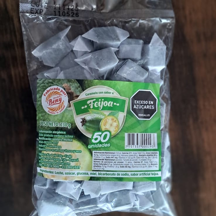 Caramelo Benny sabor a Feijoa producto Boyacense