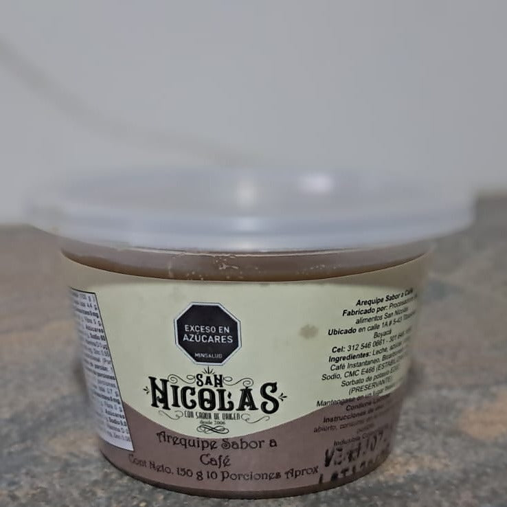 Arequipe artesanal Colombiano sabor a café San Nicolás