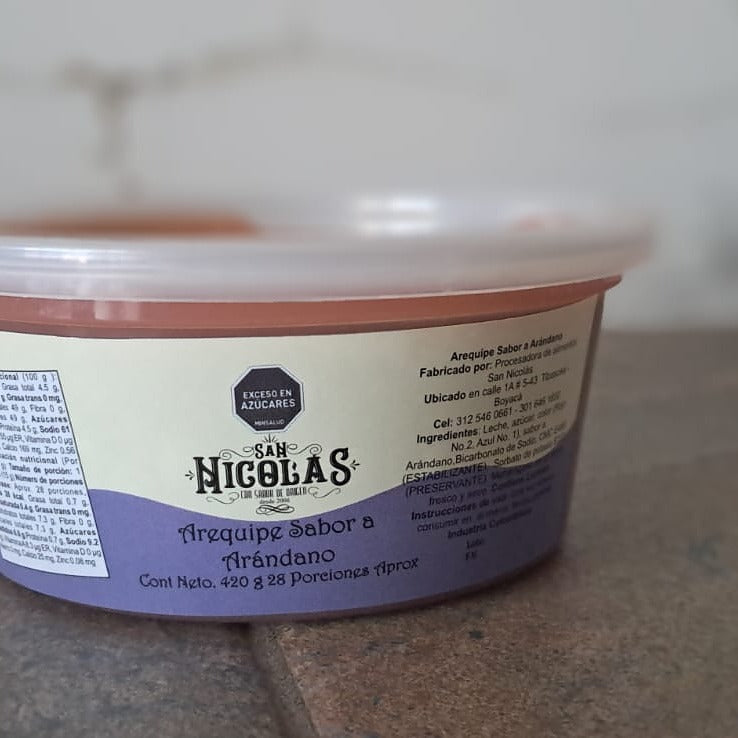 Arequipe artesanal Colombiano sabor  arándano San Nicolás