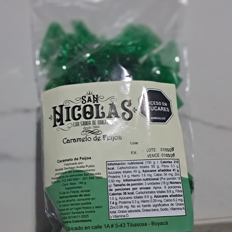 Caramelos de feijoa San Nicolás Tibasosa Boyacá