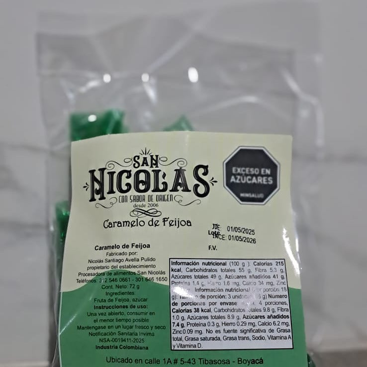 Caramelos de feijoa San Nicolás Tibasosa Boyacá
