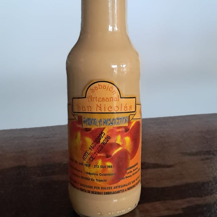 Sabajón artesanal Colombiano sabor a melocotón San Nicolás