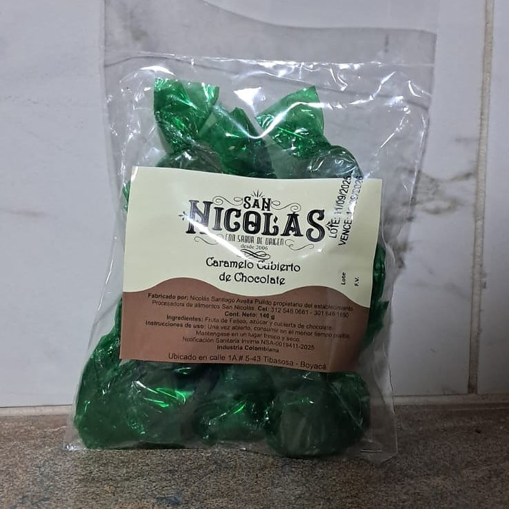 Caramelos con cubierta de chocolate San Nicolás producto Colombiano