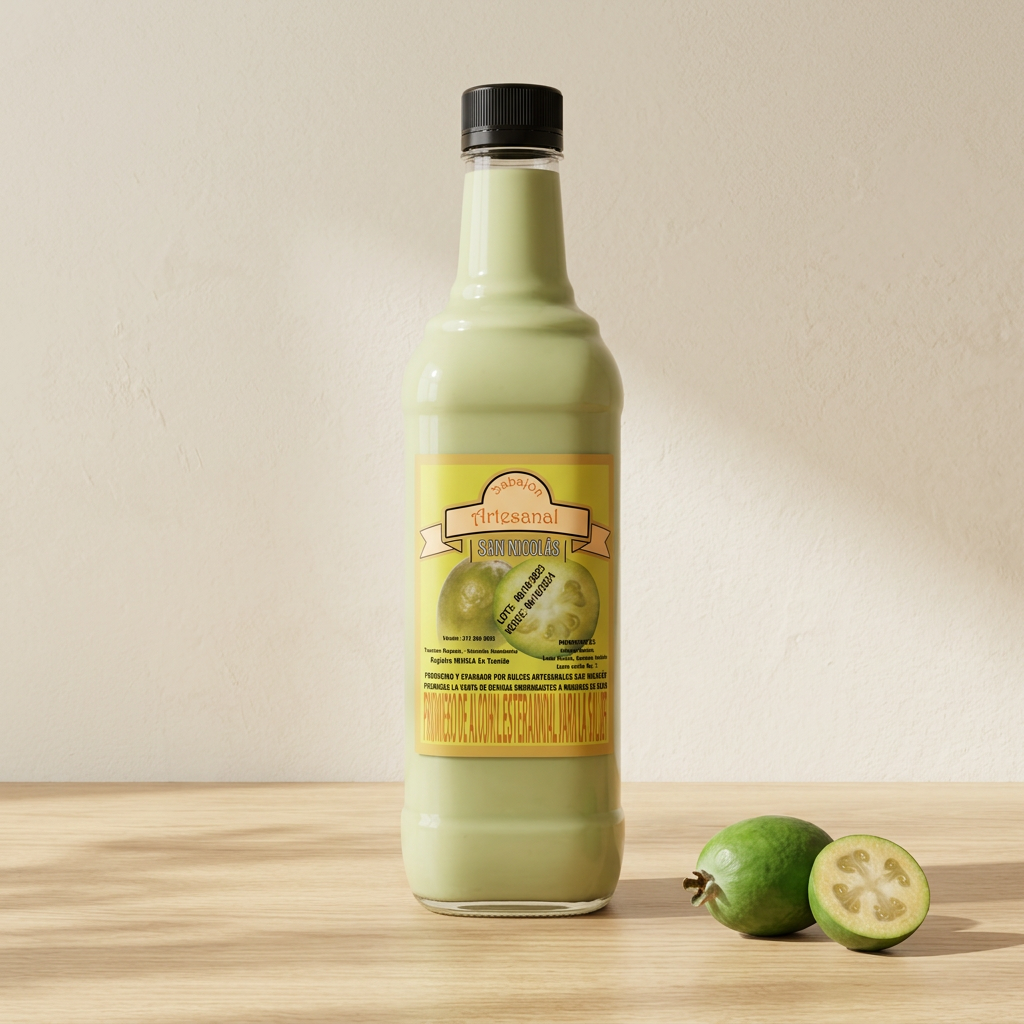 Sabajón de feijoa San Nicolás de 750 cc con ambientación de feijoas